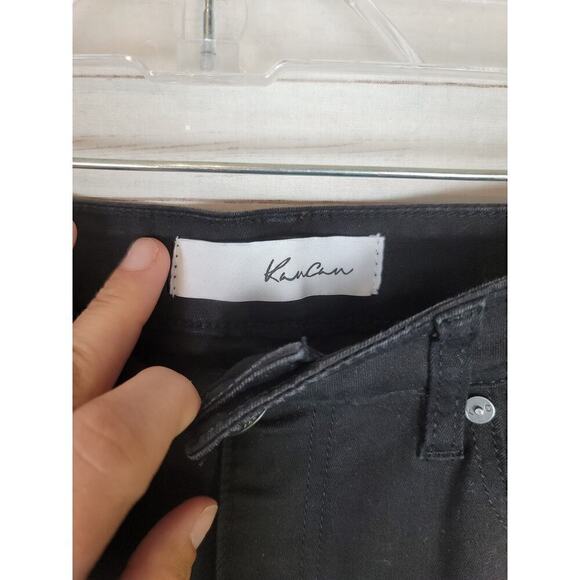 KANCAN SHARK BITE RAW HEM BUTTON FRONT JEANS IN BLACK, SZ 11/29 - Picture 5 of 11